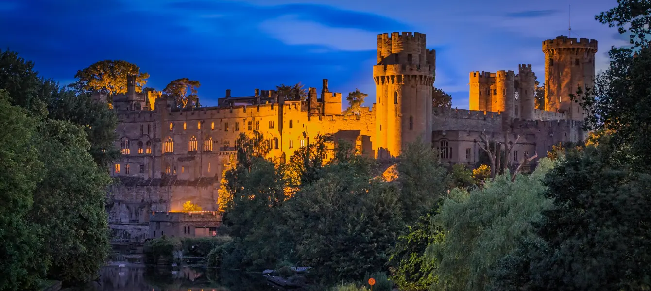 Warwick Castle landscape view 